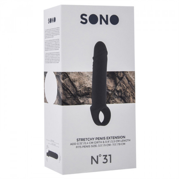 N031 STRETCHY PENIS EXTENSION BLACK SONO