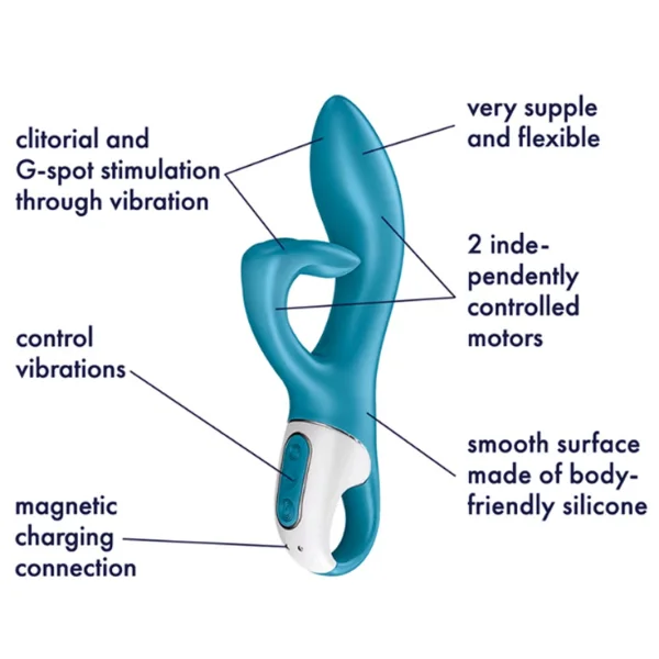 Satisfyer Embrace Me Silicone Rechargeable Flexible Dual Stimulation Vibrator - Berry