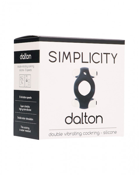 Dalton Double Vibrating Cockring - Black