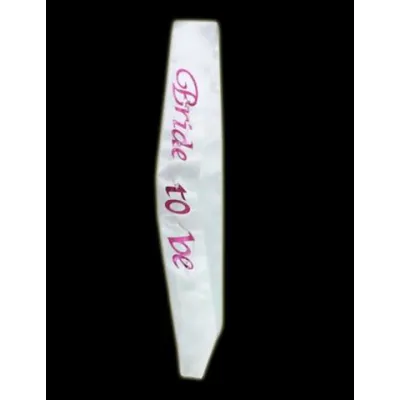 Sash Bride To Be White Flashing