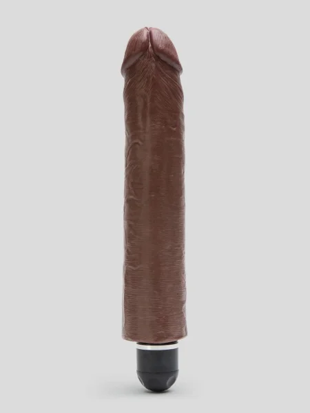 King Cock Whisper Quiet Realistic Dildo Vibrator 10 Inch