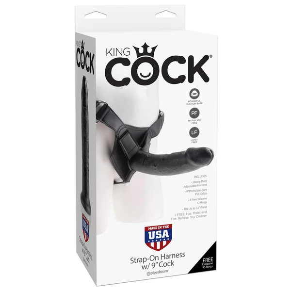 King Cock Strap on Harness With 9 Inch Cock - Black — image 9 of 14