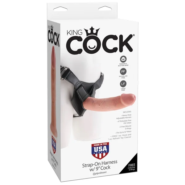 King Cock Strap on Harness With 9 Inch Cock - Flesh — image 11 of 14