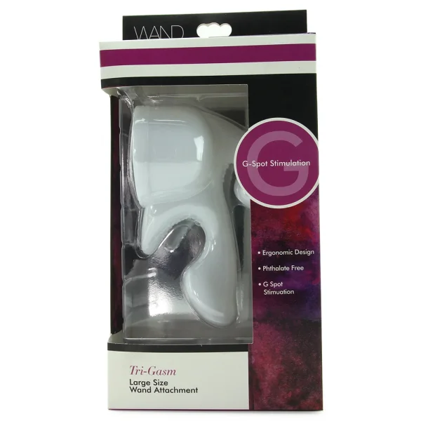 Tri-Gasm Triple Pleasure Wand Attachment by Wand Essentials - White