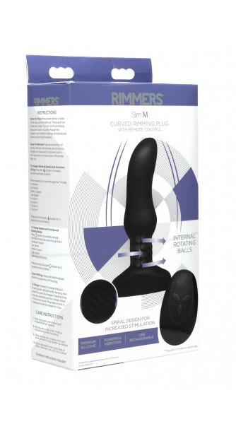 Slim M Curved Rimming Plug With Remote Control