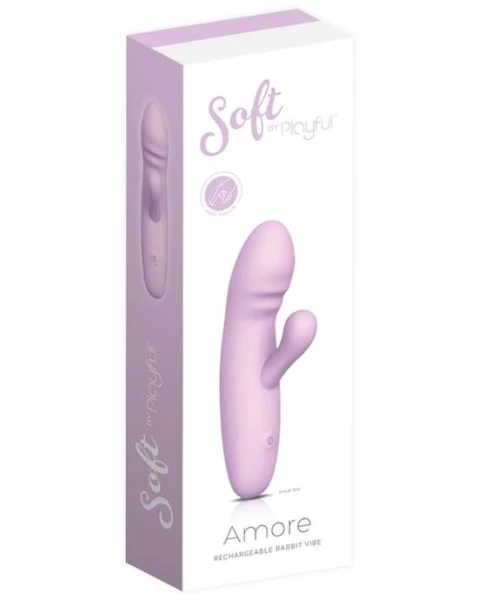 Soft by Playful Amore Rechargeable Rabbit Vibrator Purple