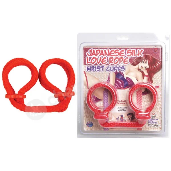 Japanese Silk Love Rope Red Wrist Cuffs