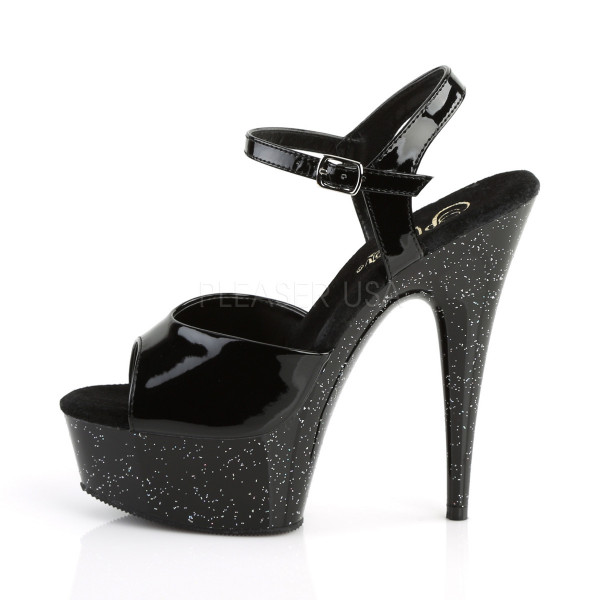 ^6 inches Heel, 1 3/4 inches PF Ankle Strap Sandal W/Glitters — image 7 of 8