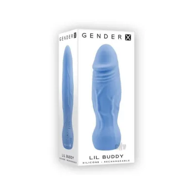 Vibrating Dildos Gender X Lil Buddy Rechargeable Silicone Realistic Vibrator Blue