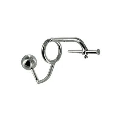 Anal Intruder Cock Ring With Penis Plug Silver 7 3 Inch
