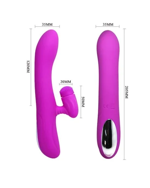 Derrick Dual Rabbit Tongue And G-spot Vibe - 8 Inch