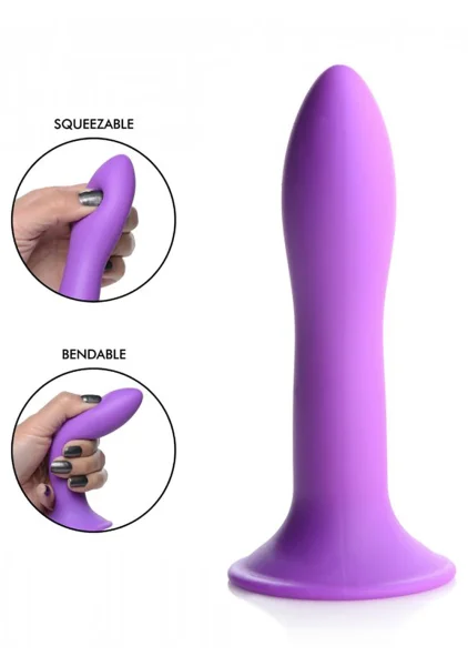 Squeeze-It Squeezable Slender Suction Cup Dildo - Purple