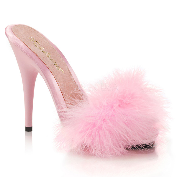 5 inches Heel, 3/8 inches PF Marabou Slide Sandal — image 9 of 16