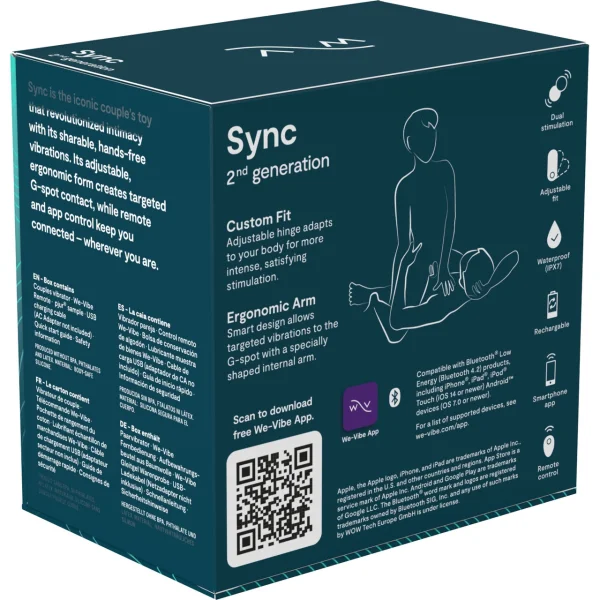 We-Vibe Sync Rechargeable Silicone Remote & App Controlled Couples Vibrator - Green Velvet