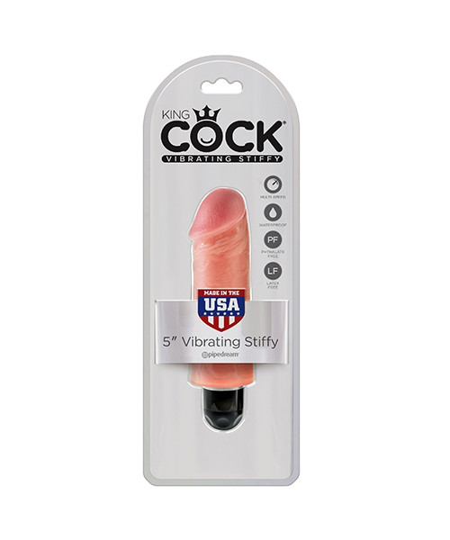 King Cock 5" Vibrating Stiffy White Flesh — image 2 of 4