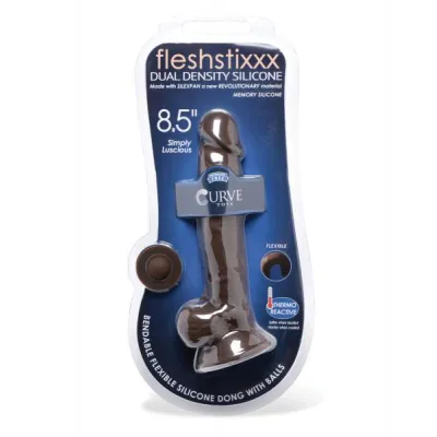 Curve Novelties Fleshstixxx 8 5 Dildo W balls Chocolate