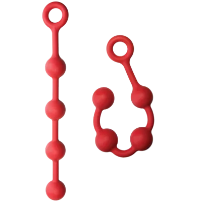Kink Smooth Silicone Anal Balls 13in Red