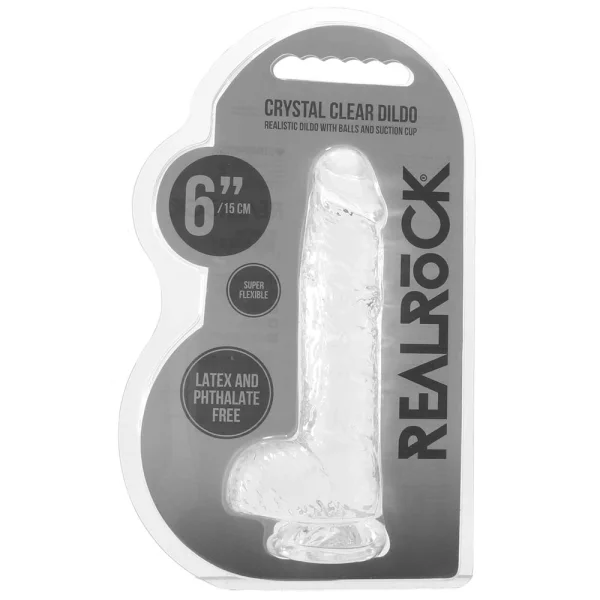 RealRock 6 Inch Transparent Realistic Crystal Clear Dildo