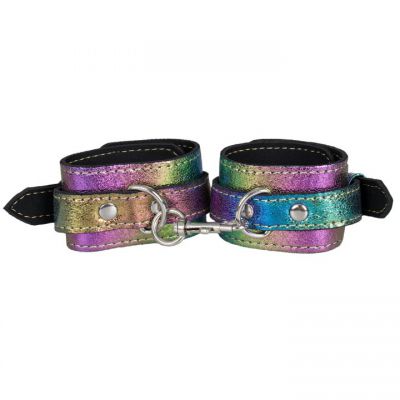 Bondara Shiny B tch Holographic Faux Leather Handcuffs
