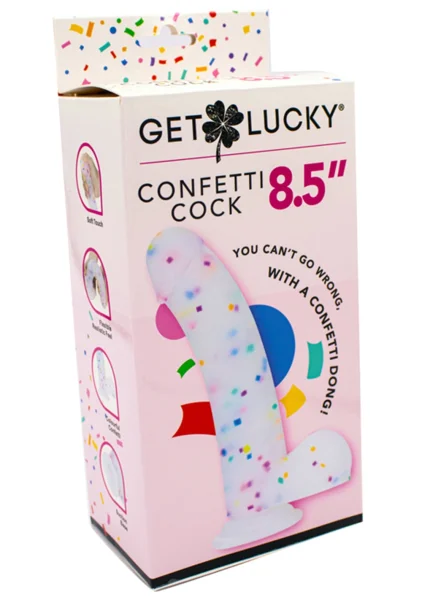 Get Lucky Confetti Cock 8.5" Silicone Dildo