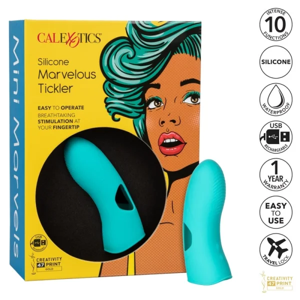 Mini Marvels Marvelous Tickler Silicone Rechargeable Finger Vibrator By CalExotics