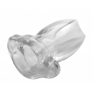 Peephole Clear Hollow Anal Plug Large
