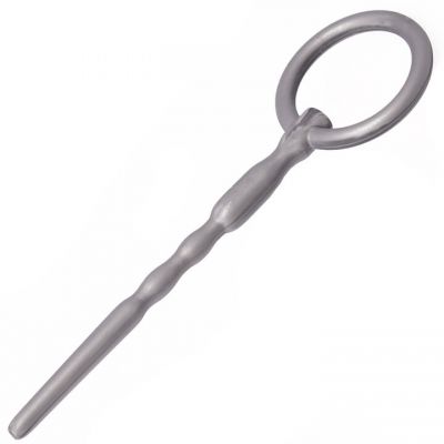 Bondara Silver Ripple Penis Plug With Through Hole 11cm