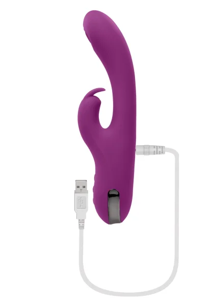 Playboy Pleasure Thumper Waterproof Rechargeable Silicone Tapping Rabbit Vibrator - Fuchsia