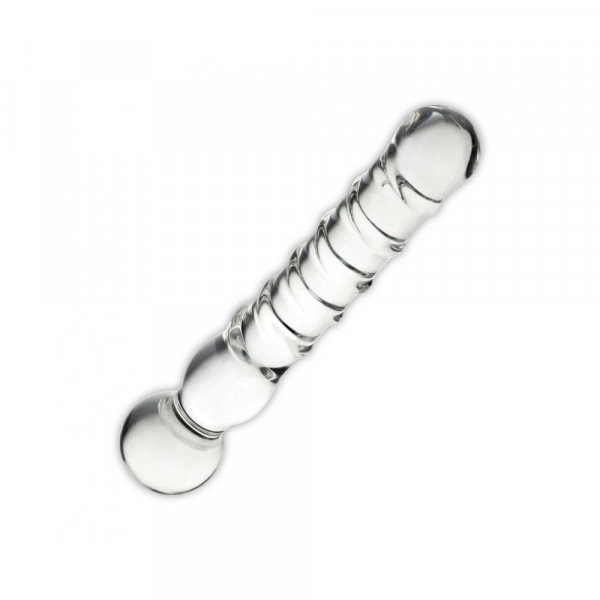Joystick Glass Dildo Wand Anal & G-Spot Clear