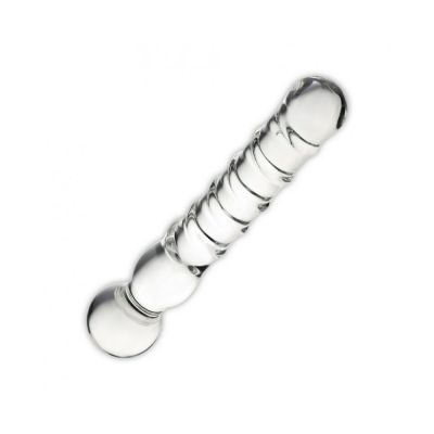 Joystick Glass Dildo Wand Anal G Spot Clear