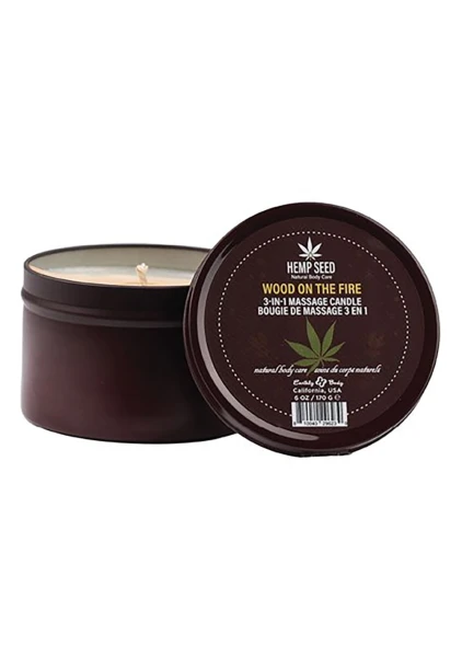 3-in-1 Holiday Massage Candle 6oz in Wood On The Fire