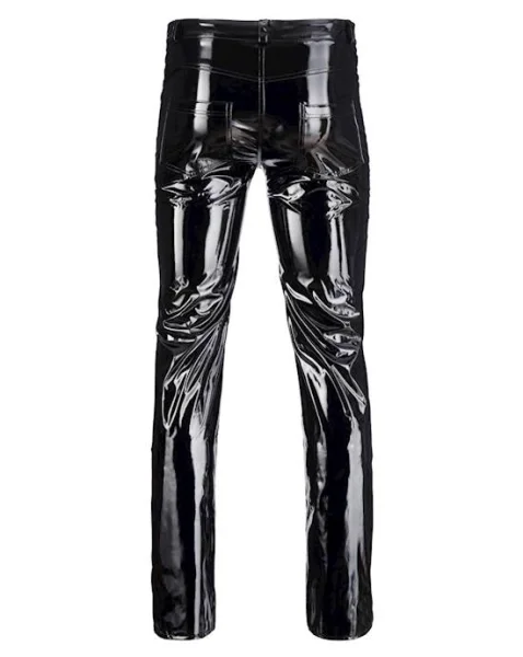 Troy Mens Vinyl Trousers - Black - Small