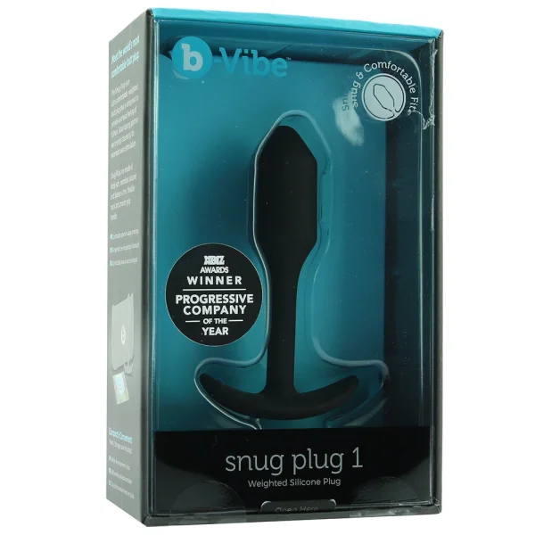 b-Vibe Snug Plug 1 Small Silicone Weighted Butt Plug - Black