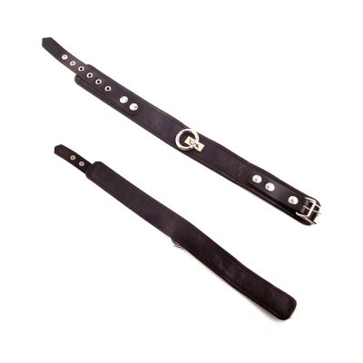 Rouge Leather Plain Collar 1 Ring Black