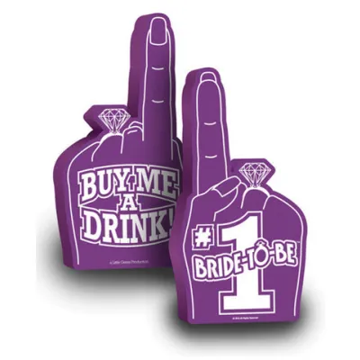 Number 1 Bride To Be Foam Finger 18 Inch Purple