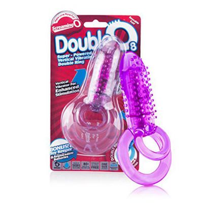 Doubleo 8 Vibrating Cock Ring Purple One Size