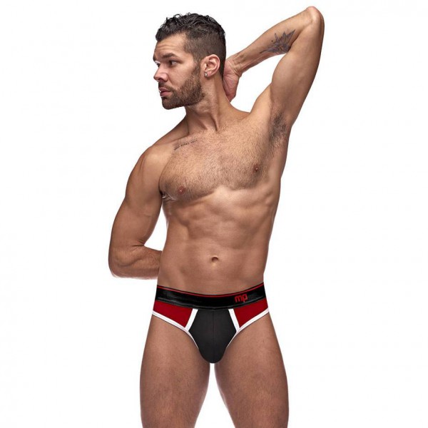 Male Power Blue and Black Retro Sport Panel Thong
