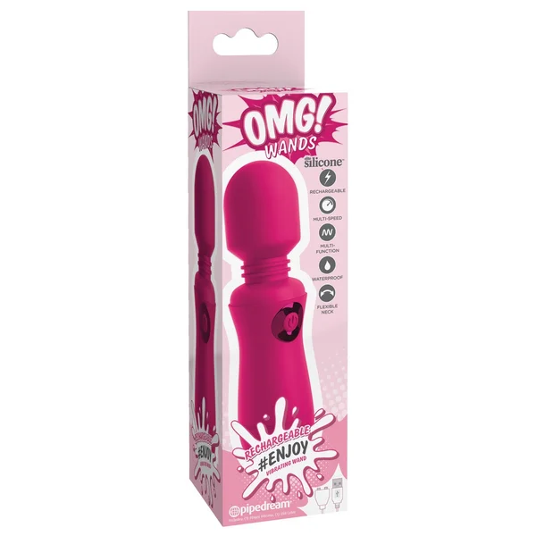 Omg! Wands Enjoy Rechargeable Vibrating Wand - Fuchsia — image 9 of 11
