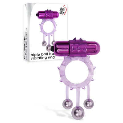 Adam and Eve Triple Ball Banging Vibrating Cock Ring