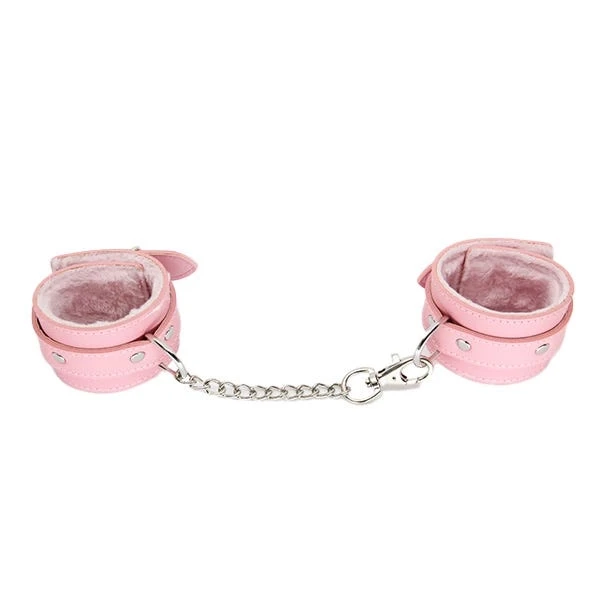 Love In Leather Leatherette Faux-Fur Lined Wrist Cuffs