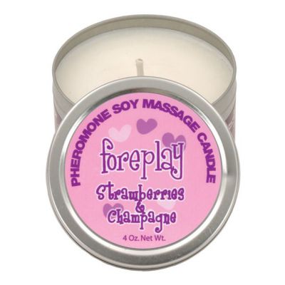 Classic Erotica Foreplay Pheromone Soy Massage Strawberries Champagne 4 oz
