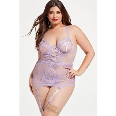 Seven Til Midnight Fairy Tale 2 Piece Lavendar Chemise Set with G String