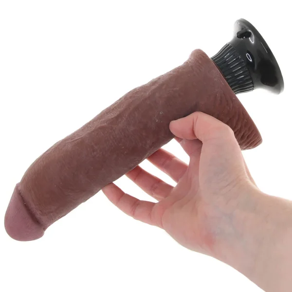 Real Feel Deluxe No. 5 - 8" Suction Cup Vibrating Dildo - Chocolate