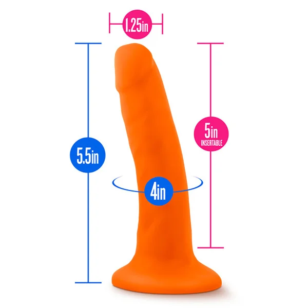 Neo - 5.5 Inch Dual Density Cock - Neon Orange — image 16 of 16