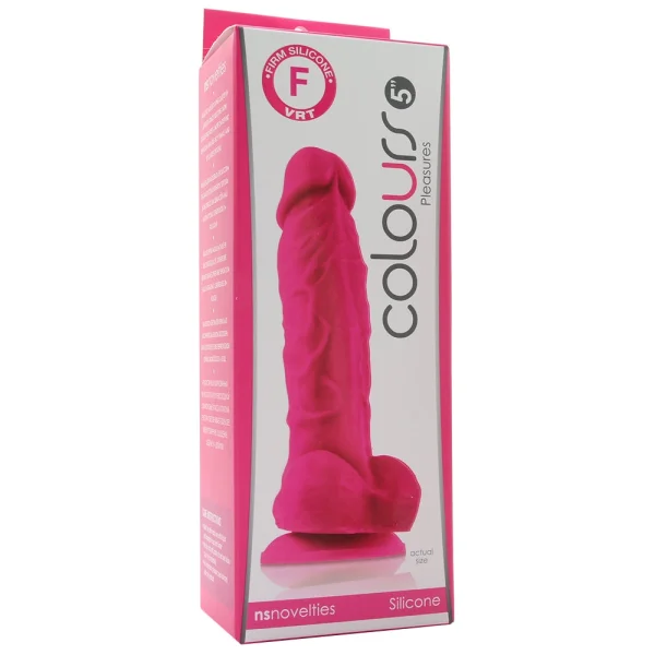 Colours Pleasures 5 Inch Pink Silicone Suction Cup Dildo