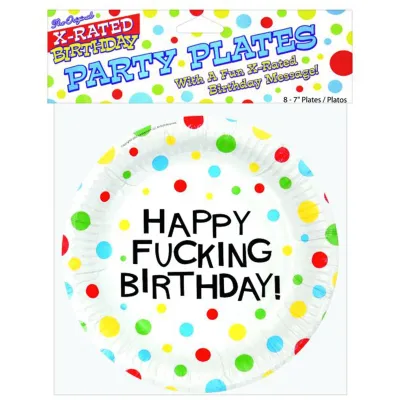 7 Happy Fucking Birthday Plates Bag of 8