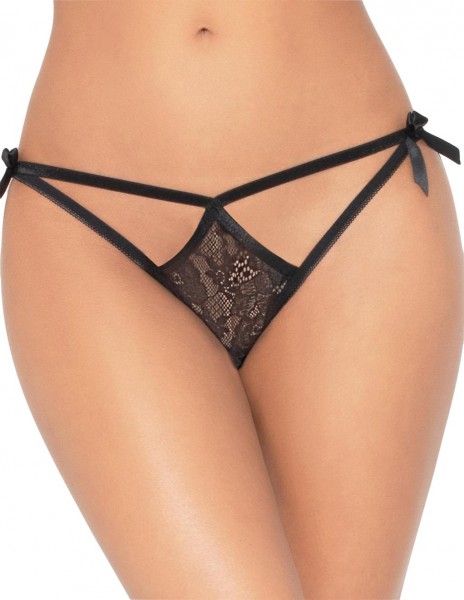 Seven Till Midnight Satin Bow Back Crotchless G-String
