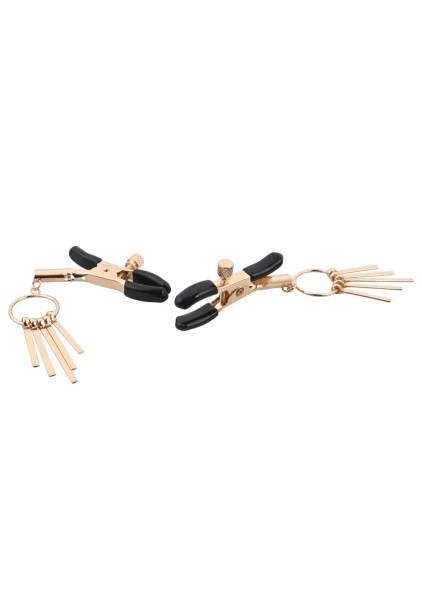 Sex & Mischief Verge Nipple Clamps By Sportsheets - Gold & Black