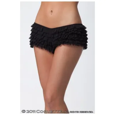 Ruffle Shorts W Back Bow Black O S