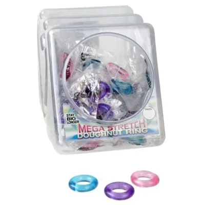 Mega Stretch Pleasure Rings Donut 72pc Bowl